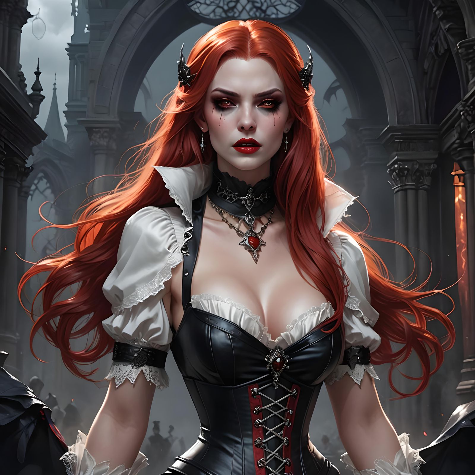 Hyperrealistic Vampire Woman Concept Art