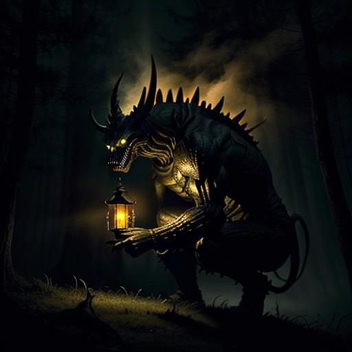 Epic Battle with Pumpkinhead in Gothic Horror Style