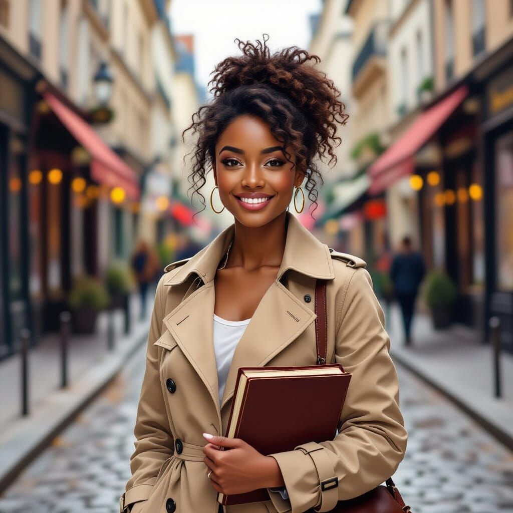 Parisian Woman in Impressionist Style Oil Painting
