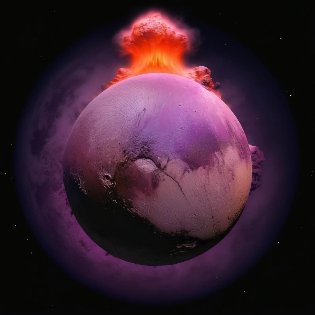 Angry Pluto Erupts in Cosmic Purple