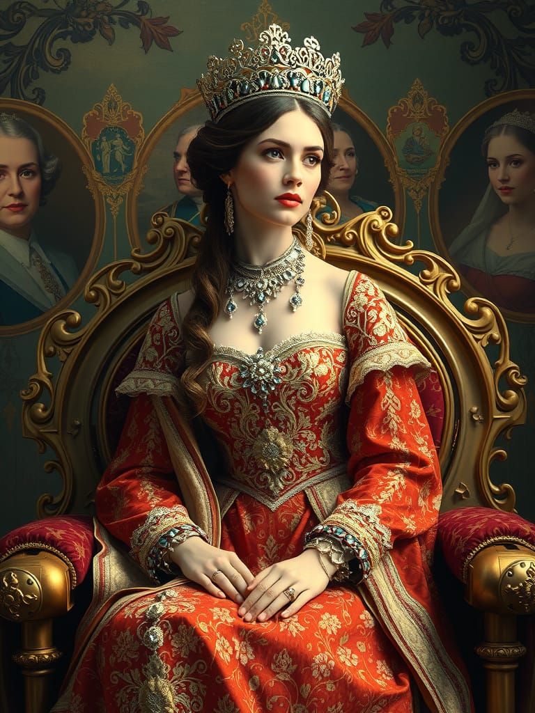 Regal Princess in Opulent Royal Attire