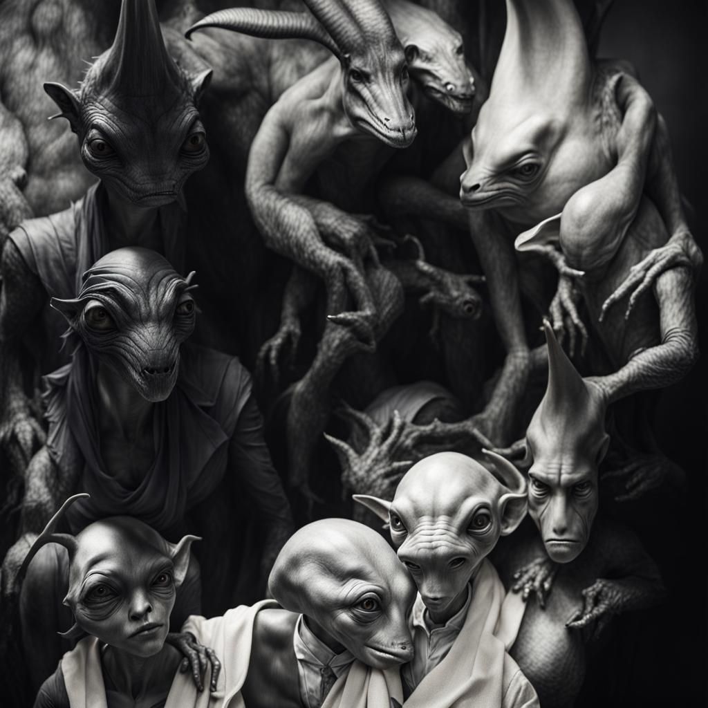 Surreal Alien Restaurant Celebration in Magical Realism