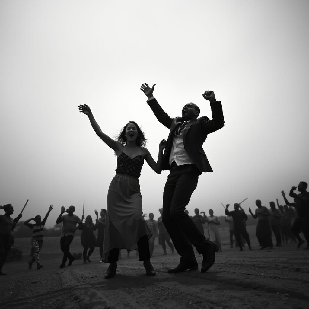 Dancing Exclamation Point with Nihilistic Theme