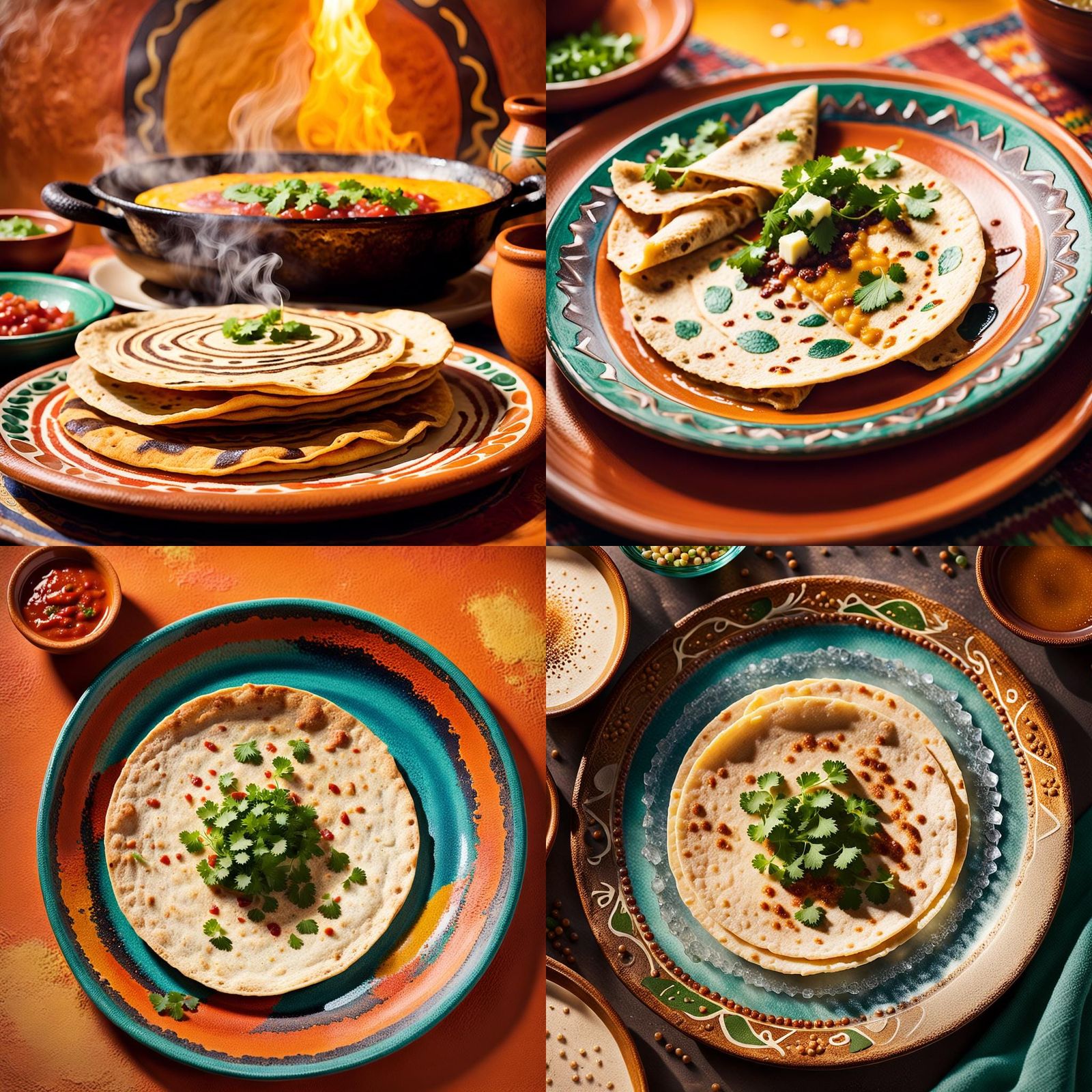 Fresh Tortilla Presentation in Mexican Restaurant