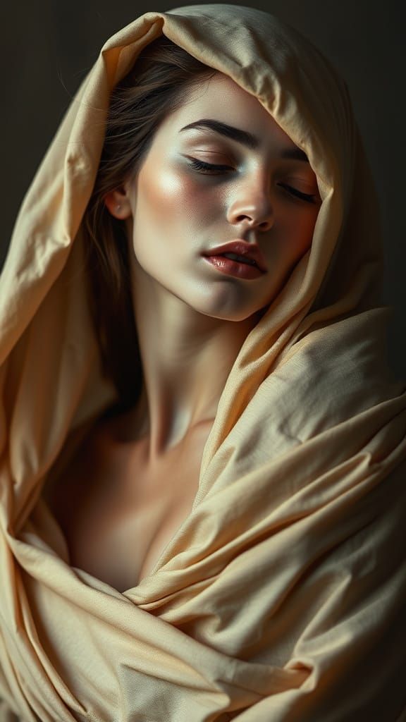 Hyper Realistic Art Model in Classic European Style