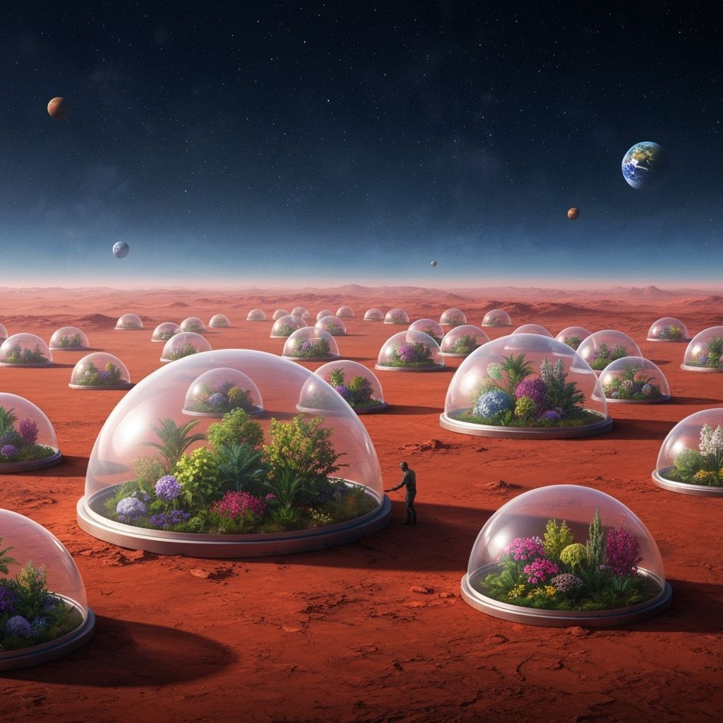 Mars Terraformed: Bio-Domes Cultivate Life on Red Planet