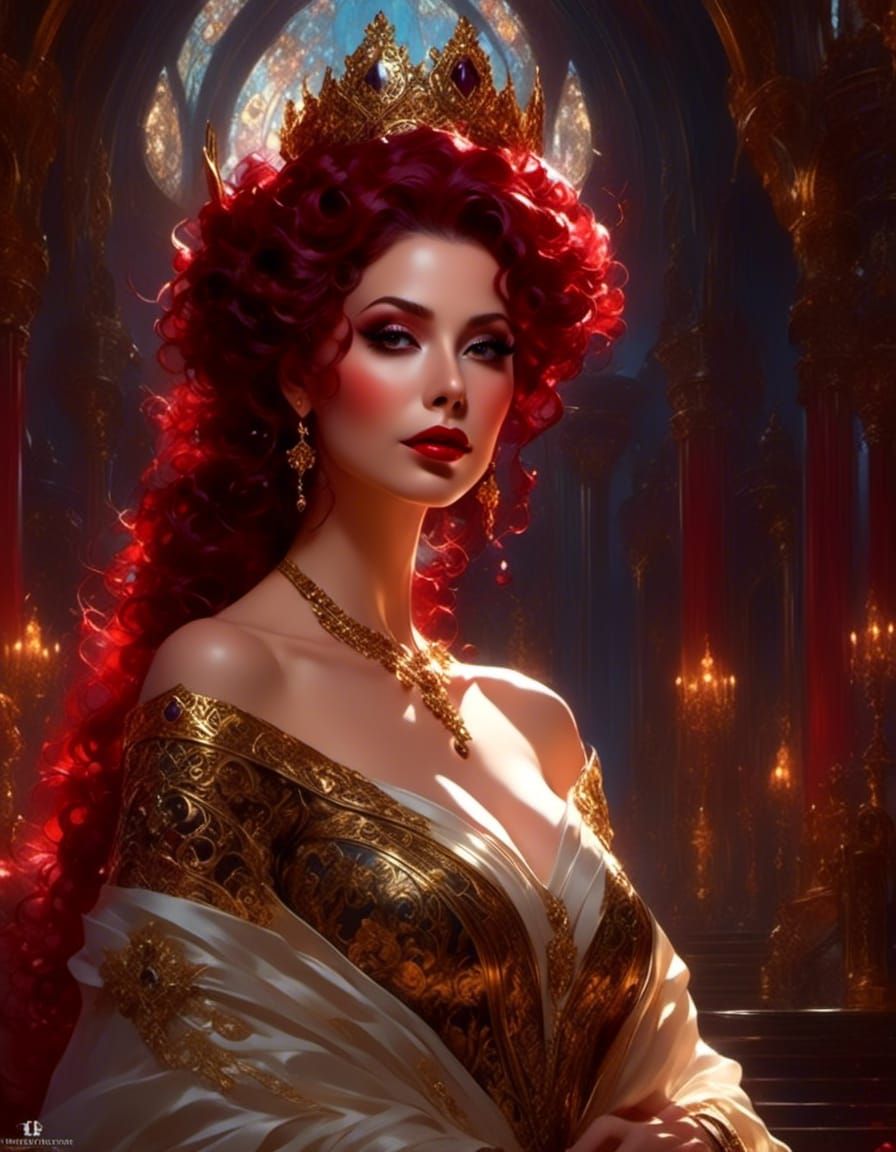 Wicked Queen Portrait in Hyperdetailed Digital Art