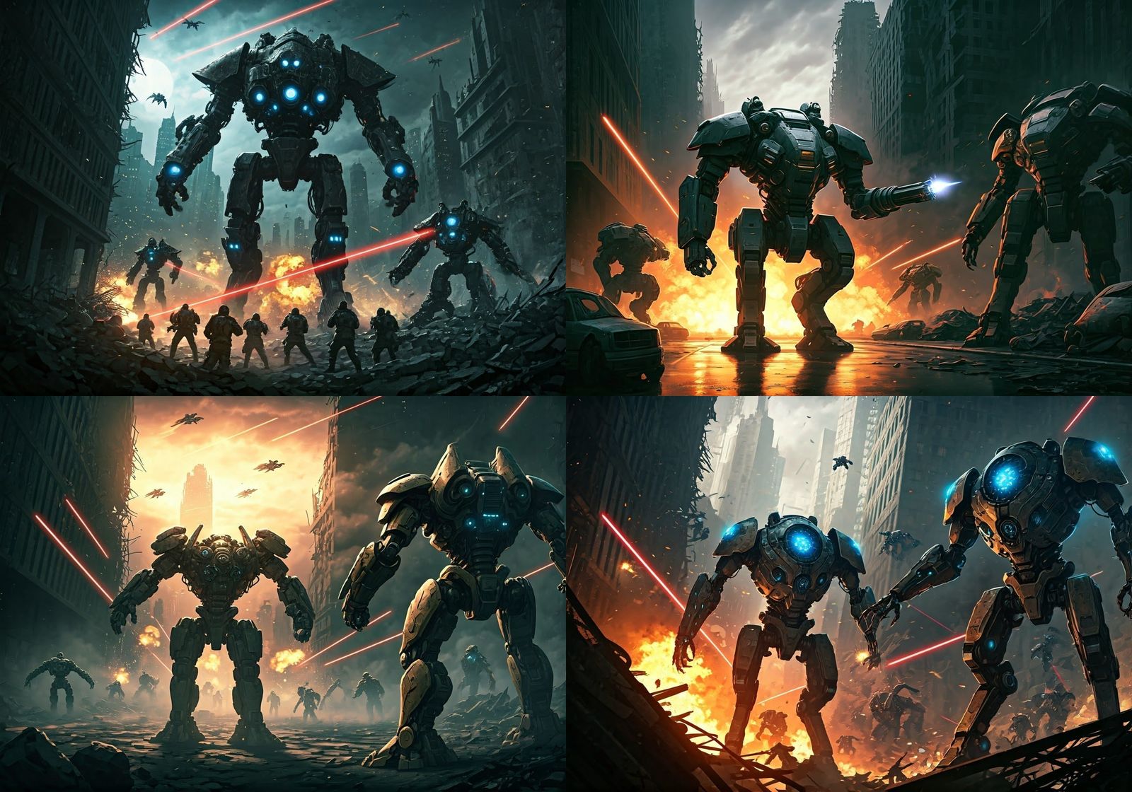 Robots vs Humans: A Hyperdetailed Uprising