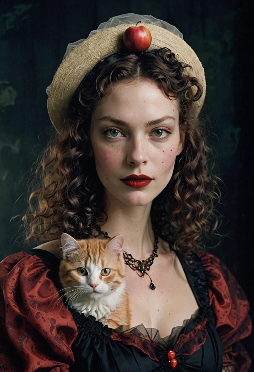 Whimsical Witch with Cat, Fine Art Photography