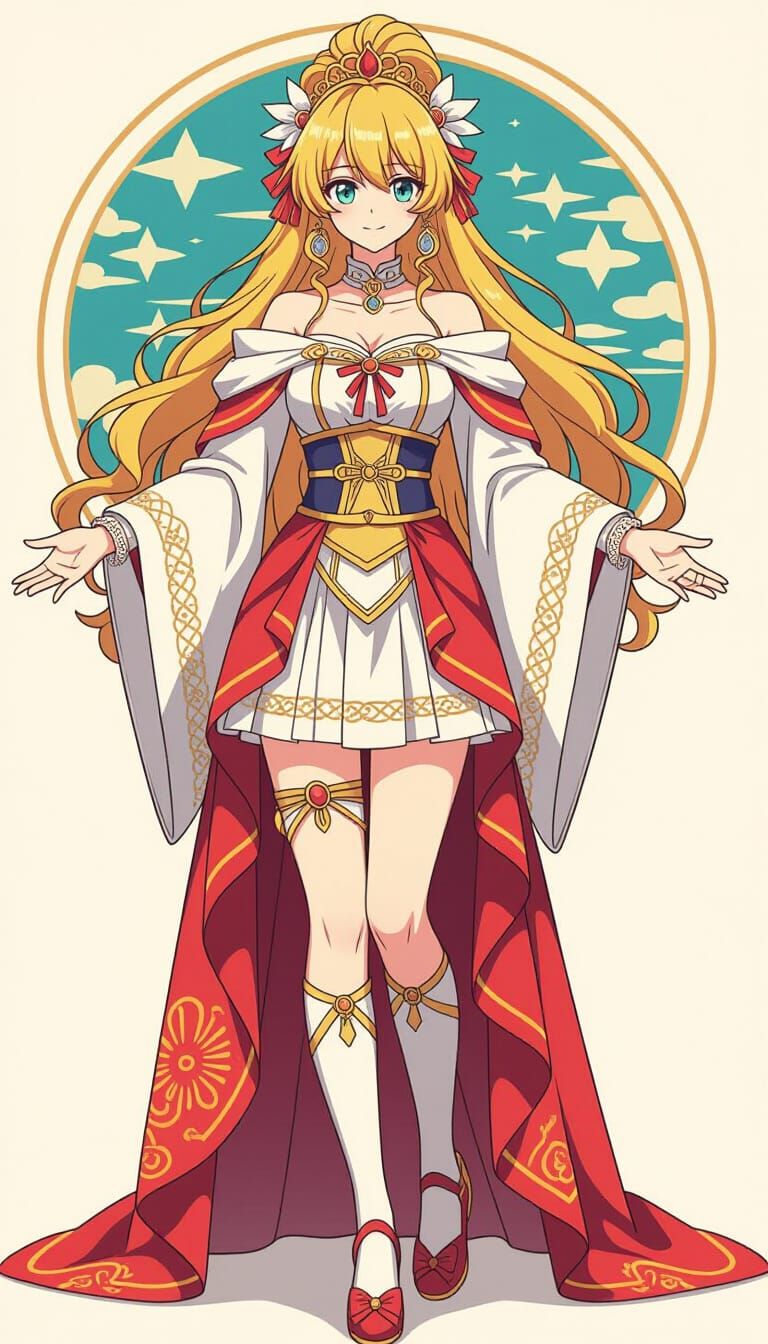 Charlemagne as Anime Girl in Elegant Attire
