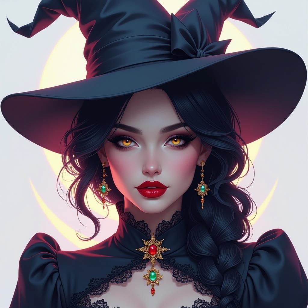Dark Fantasy Halloween Character Portrait in Dynamic Lightin...