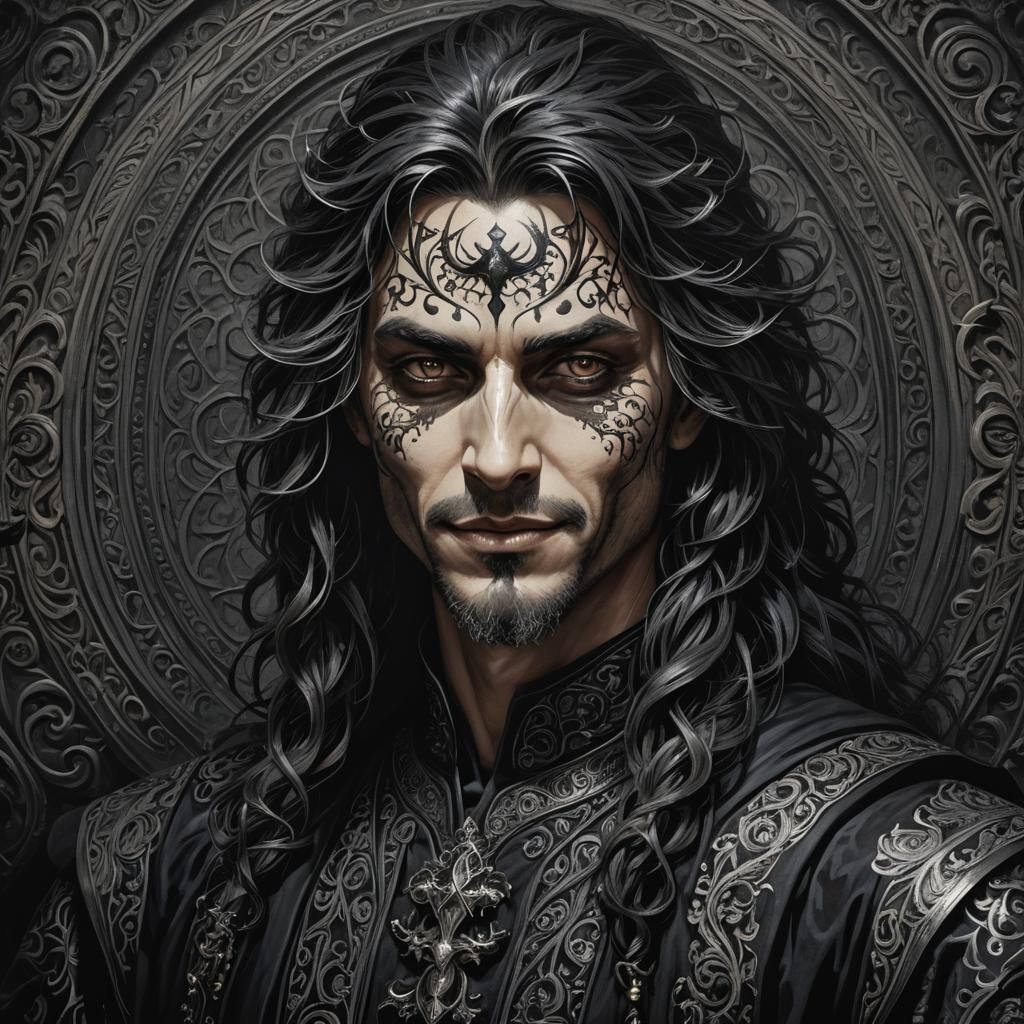 Cinematic Shadow Sorcerer in a Castle