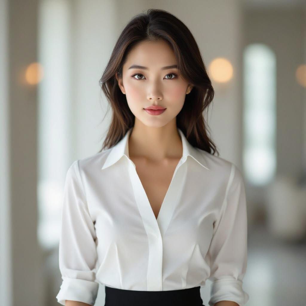 Elegant East Asian Woman in Professional Attire