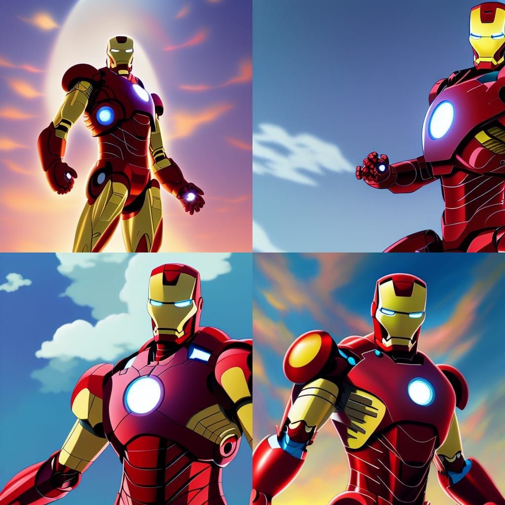 Iron Man in Studio Ghibli Anime Style