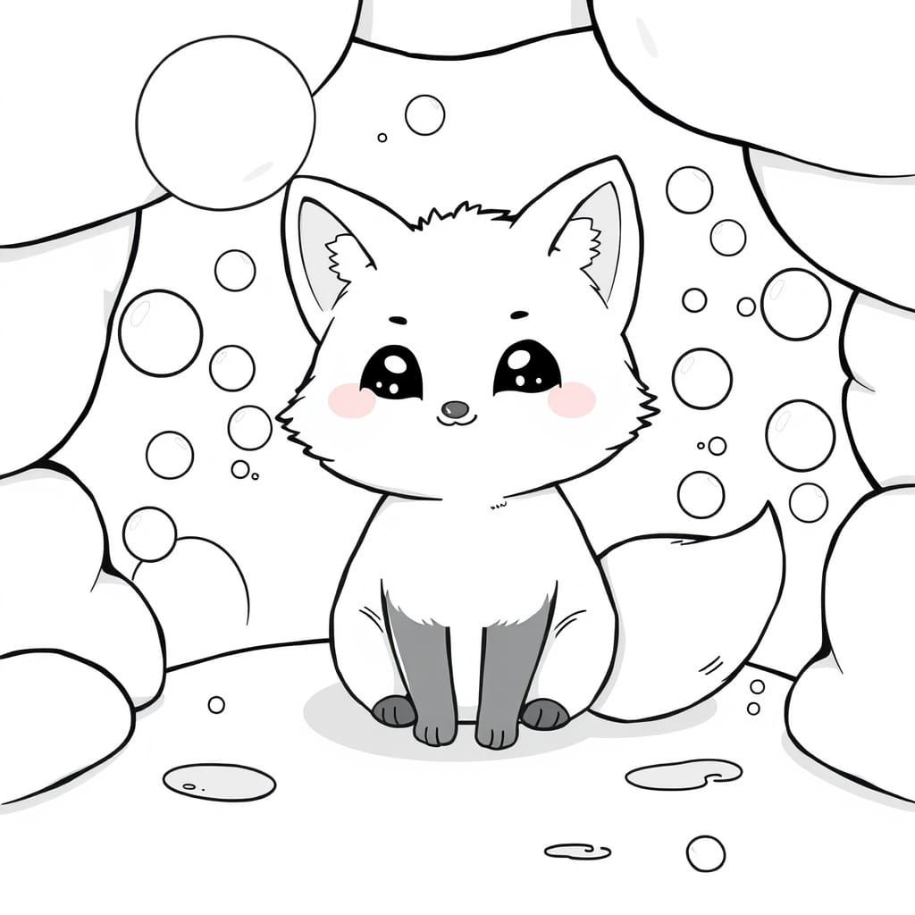 Kawaii Fox Lives in a Magical Bubble Den