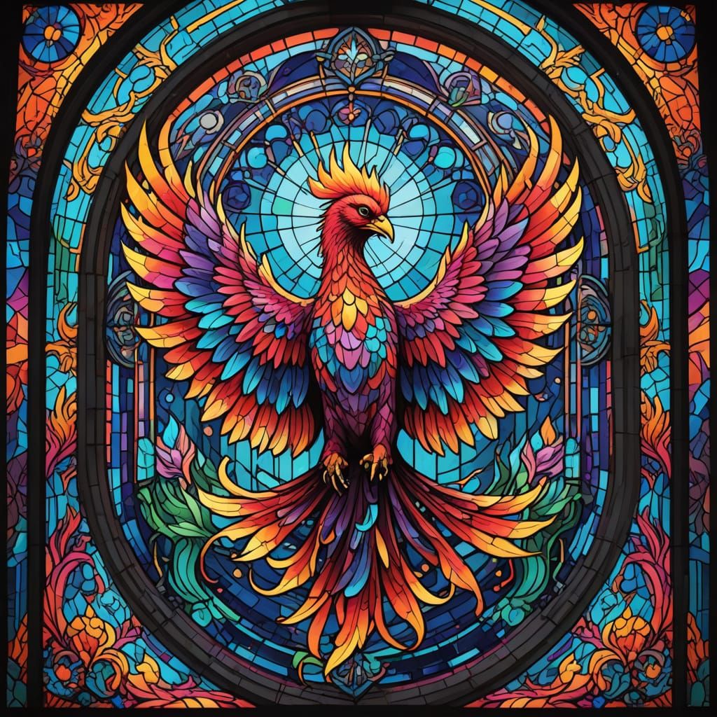 Phoenix Rising: Stained Glass Graffiti Art