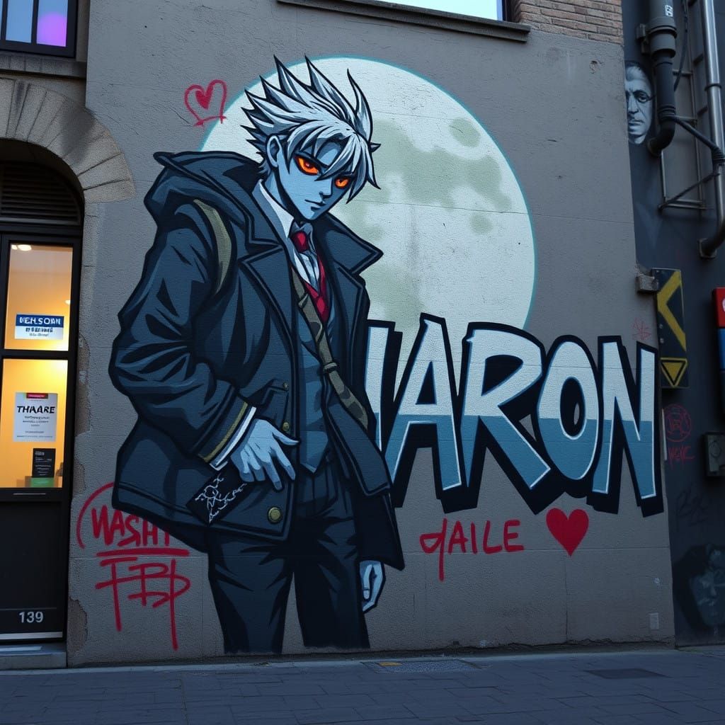 Basque-Style Graffiti Featuring Entrepreneurial Figure and T...