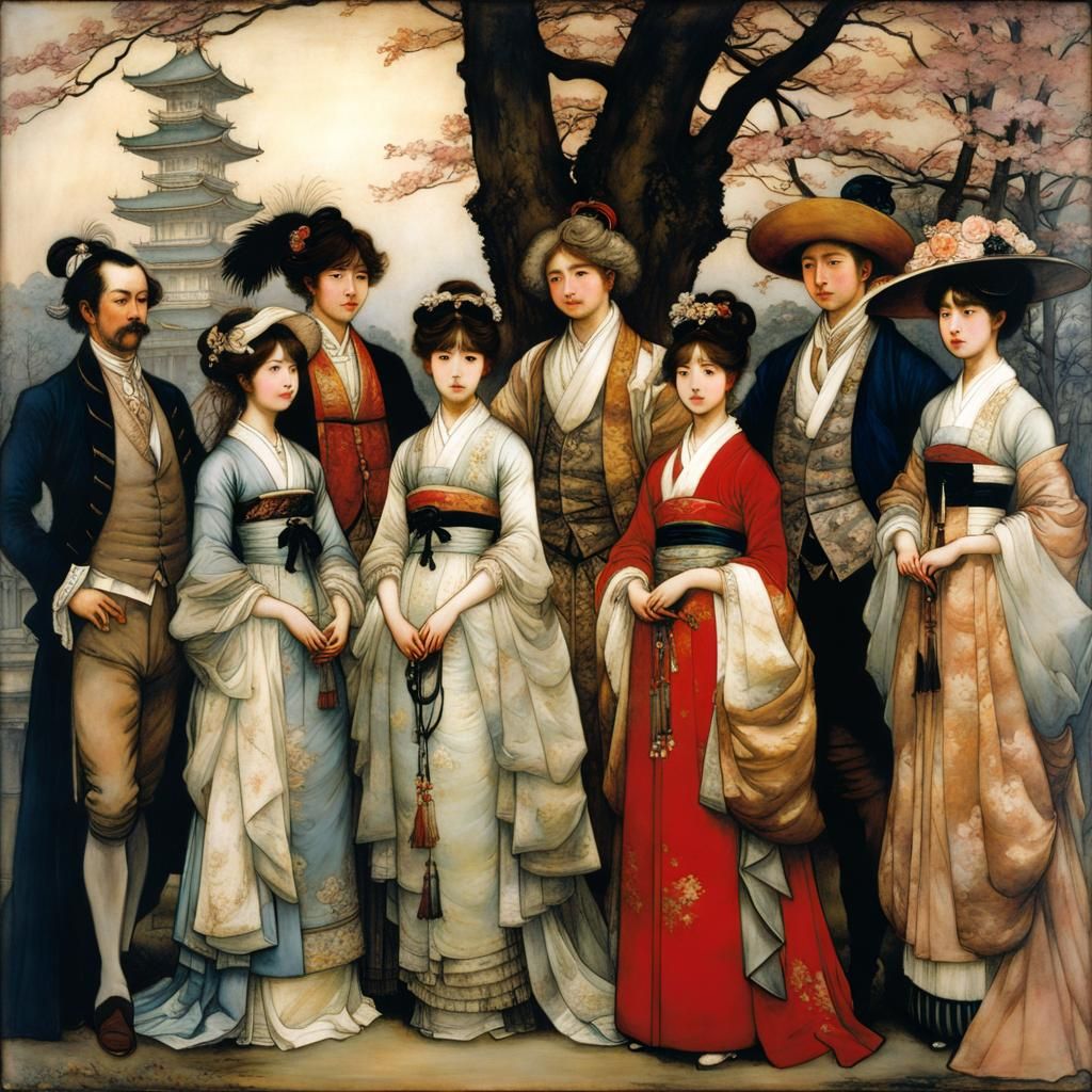 Tokyo Group Portrait in Rococo Style