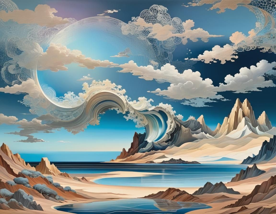 Namatjira Seascape at Noon in Bauhaus Style