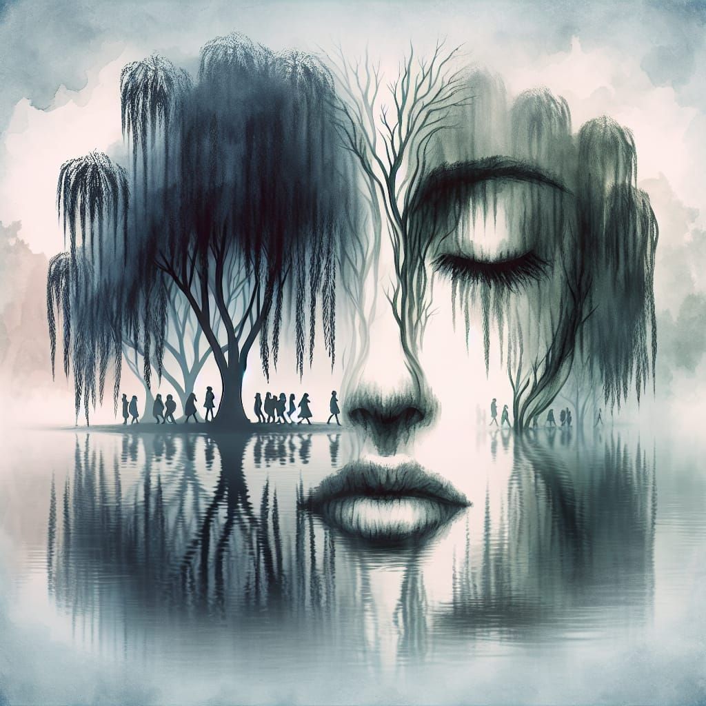 the outline of a hidden face