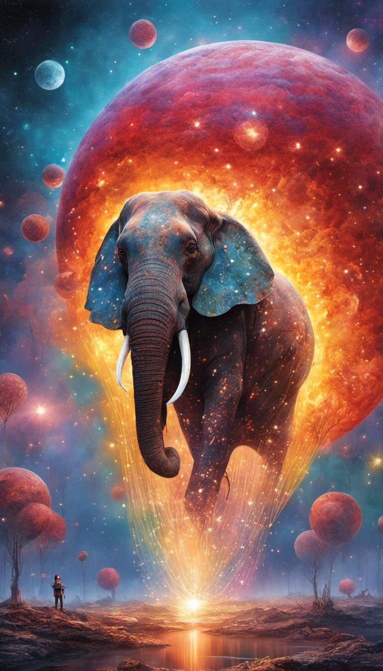 Surreal Oil and Water Mix in Fractal Technicolor