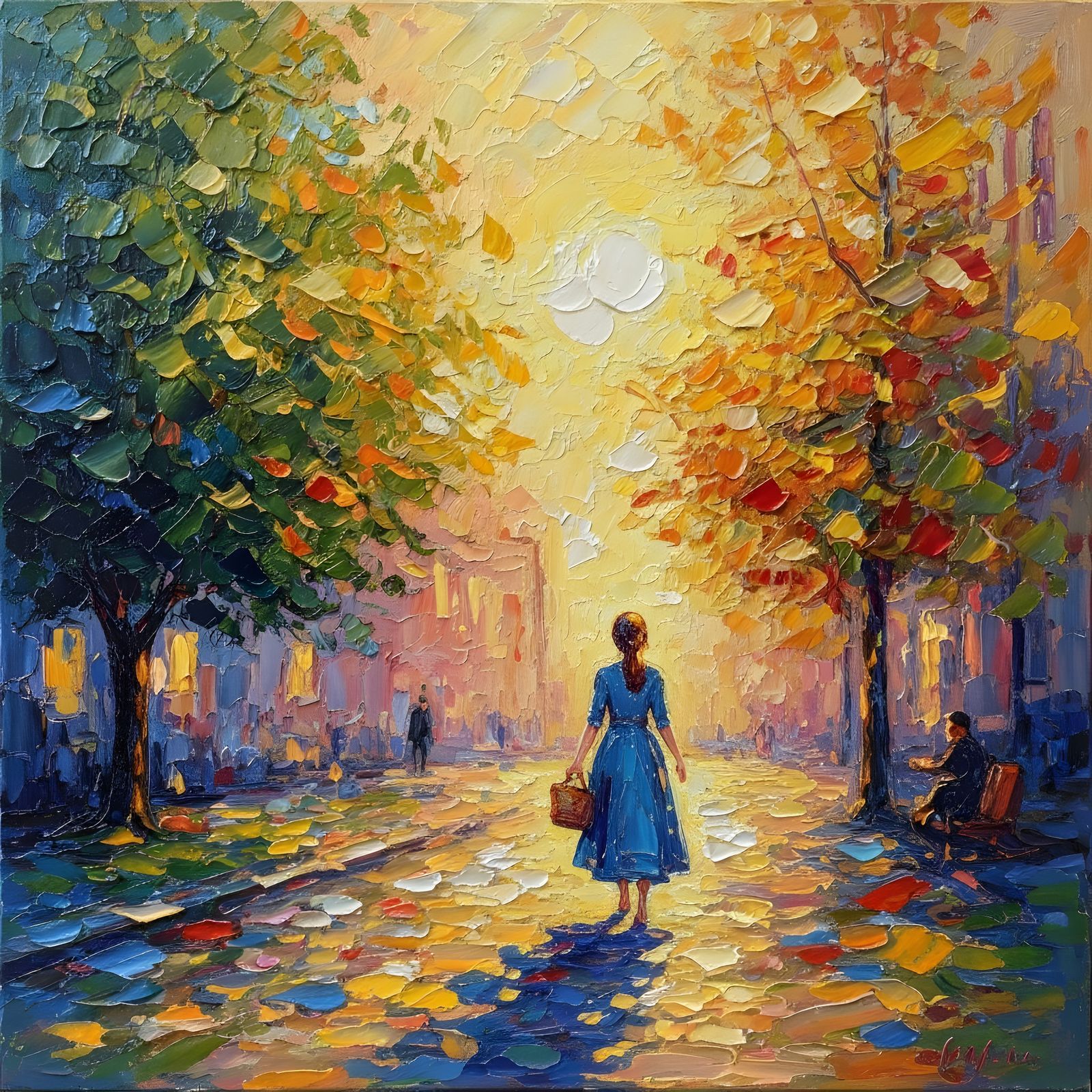 Neo-Impressionist Oil Painting Captures Joyful Expression