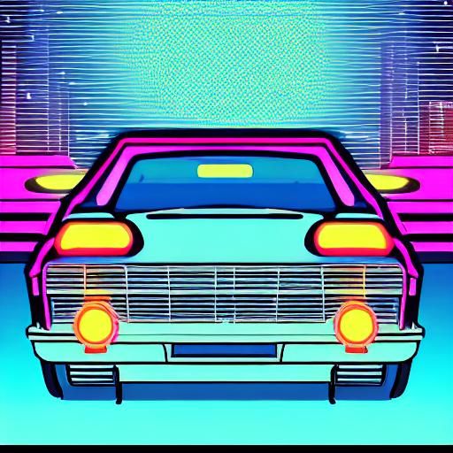 Transparent Object in Synthwave Neon Style
