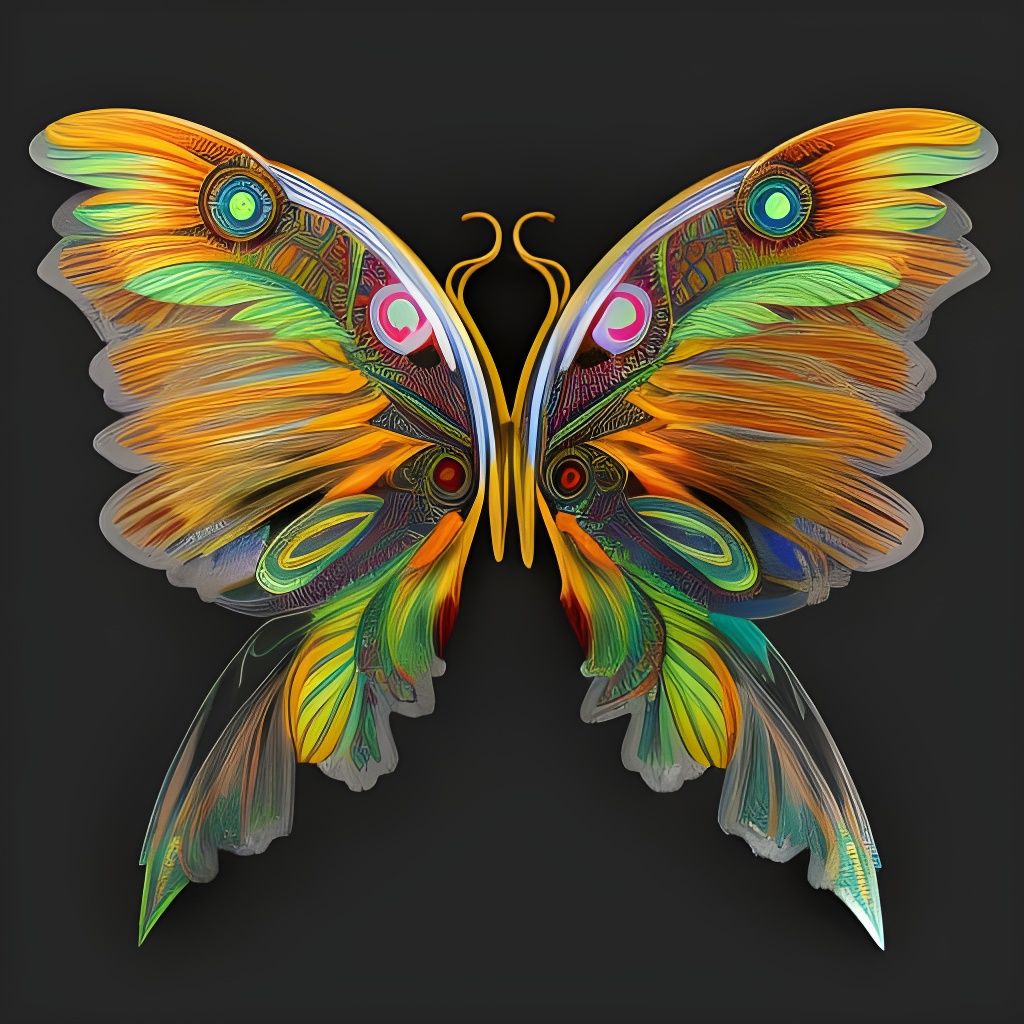 Intricate Winged Alien Creature in Cartoon Style