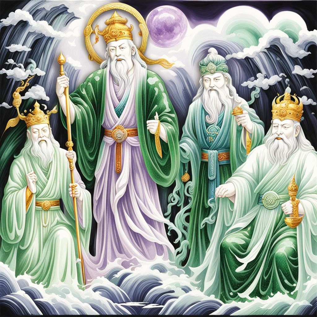 The Four Heavenly Kings (Kunzite, Nephrite, Zoisite, Jadeite)