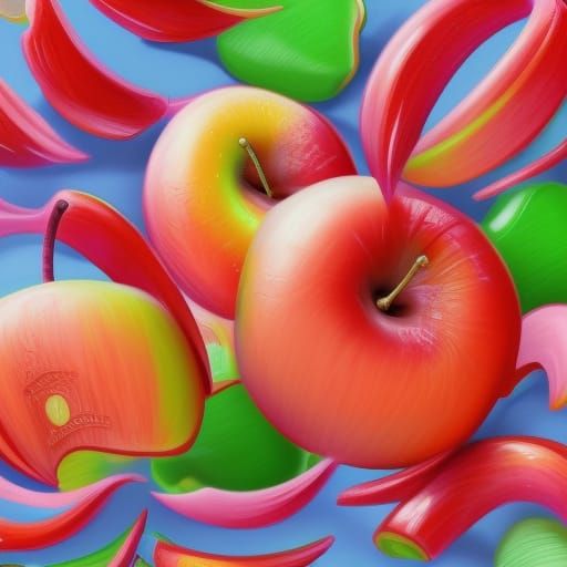 Candy Apples in Hyperrealistic Digital Illustration