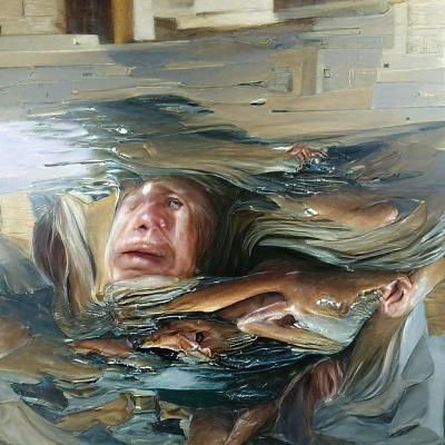 Oil Painting of the Word Help in Gurney Style