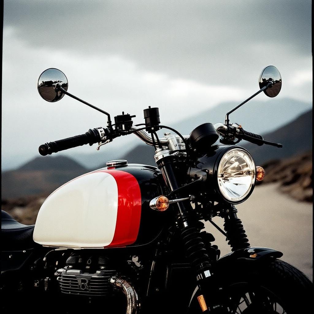 Custom Triumph Street Twin Motorcycle with Striped Livery