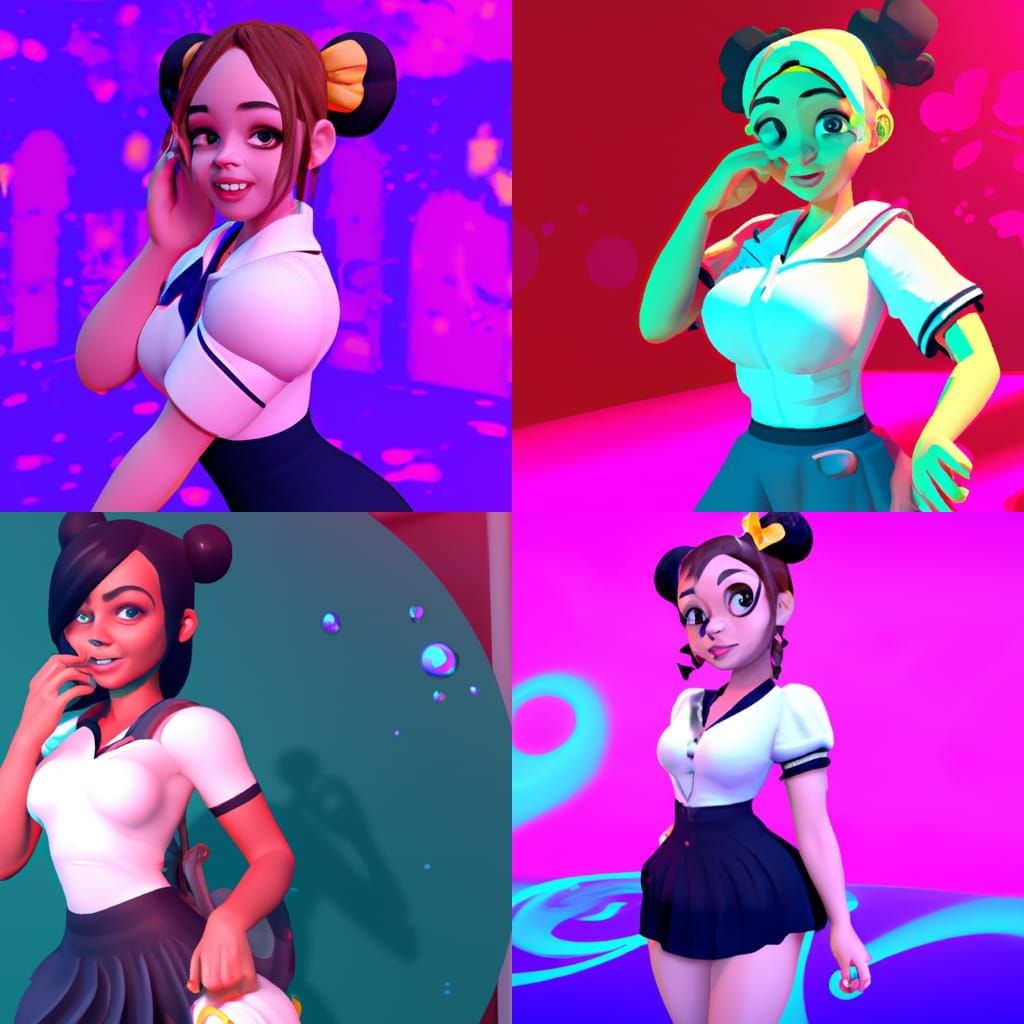 beautiful girl, wide hips, helen parr, school uniform, happy blush, Nightclub scene, anime visuals