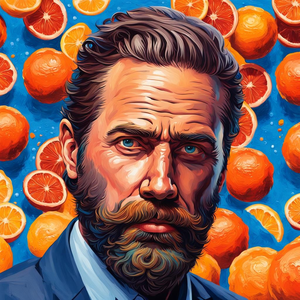 Hyperrealistic Beard Concept Art with Impasto Textures