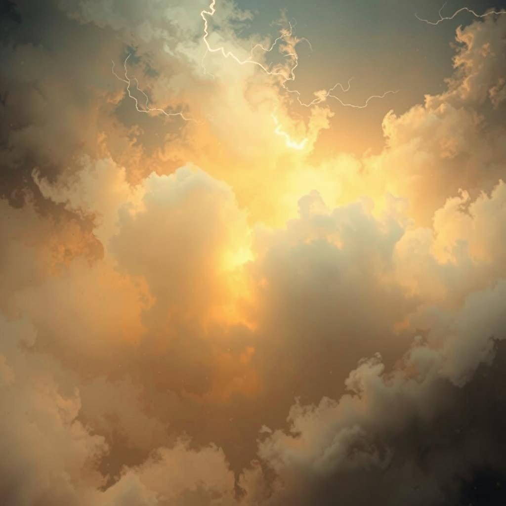 Ethereal Storm with Golden Light