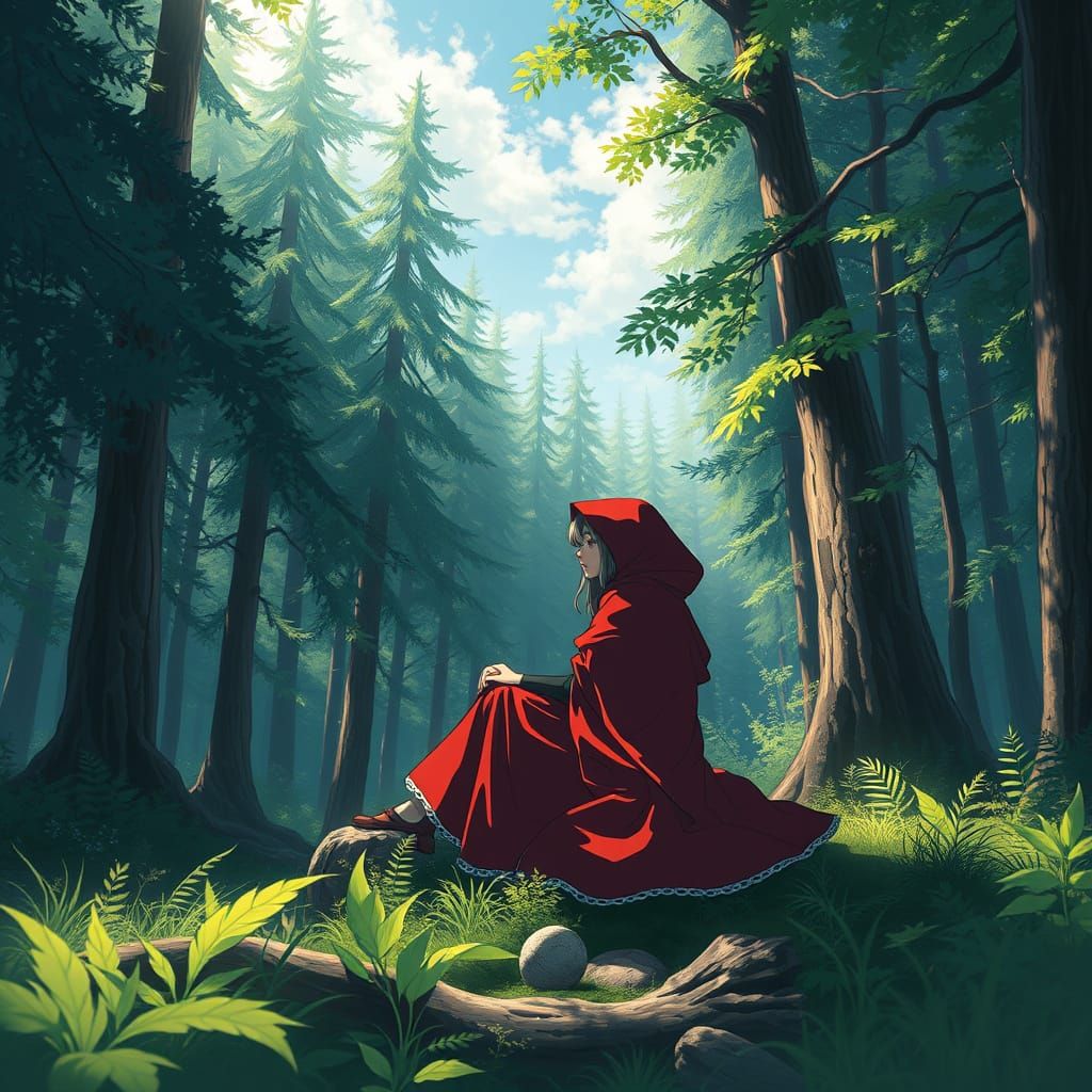 Ethereal Fantasy Scene in Vibrant Anime Style