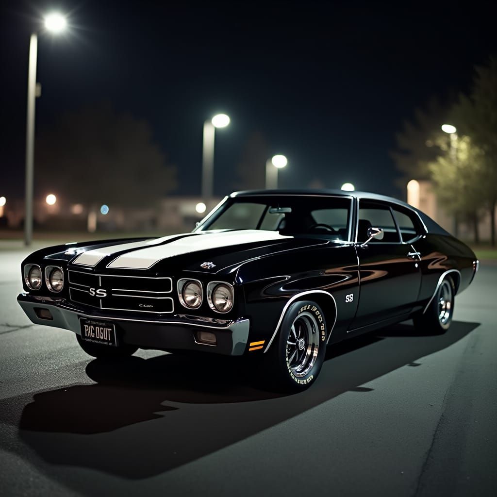 1970 Chevy Chevelle SS at Night
