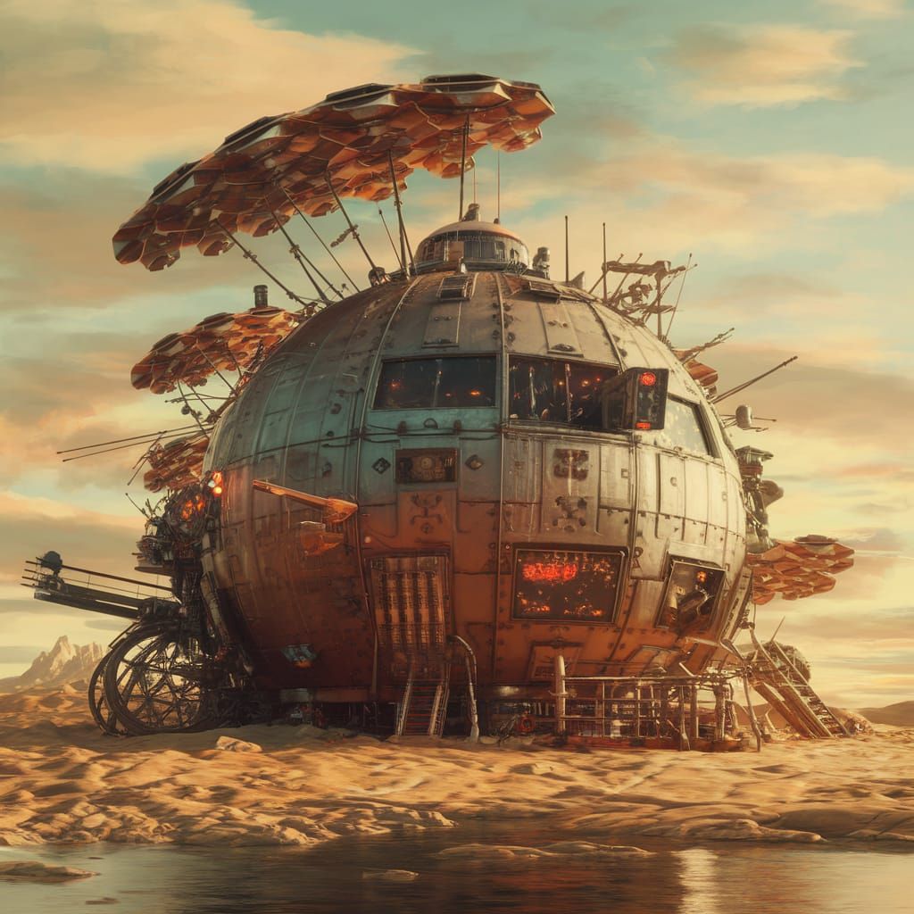 Surreal Solarpunk Vampire Haven