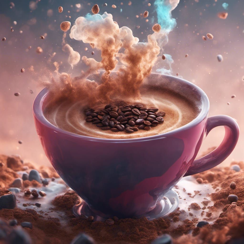 Giant Coffee Cup in Dreamy Matte Painting