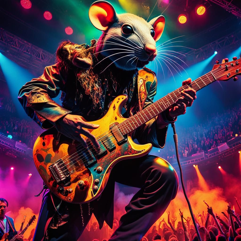 Surreal Rat God's Fiery Rock Concert