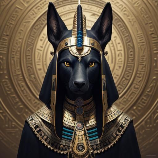 Anubis Portrait in Regal Egyptian Style