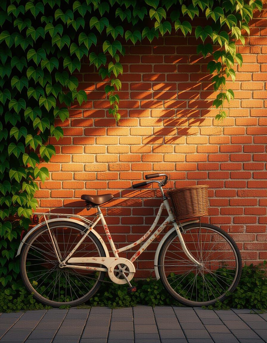 Vintage Bicycle in Golden Hour Light