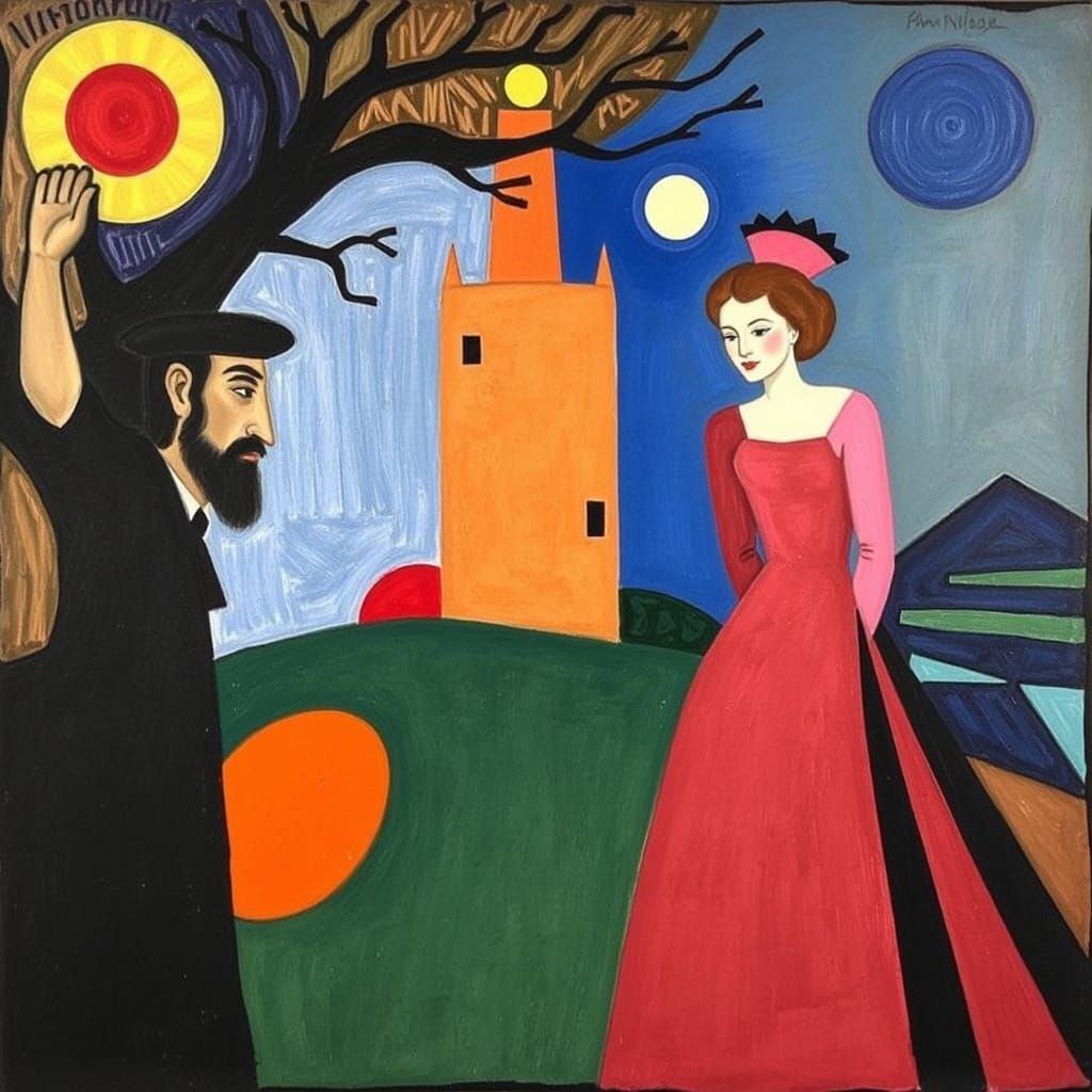 Abstract Geometric Composition in Expressionist Style