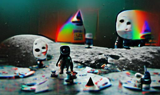 Astronaut's First Steps on the Dark Side of Moon