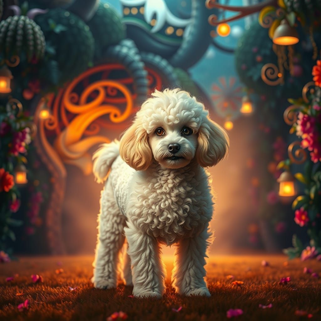Poodle at Dog Show: Fantasy Concept Art