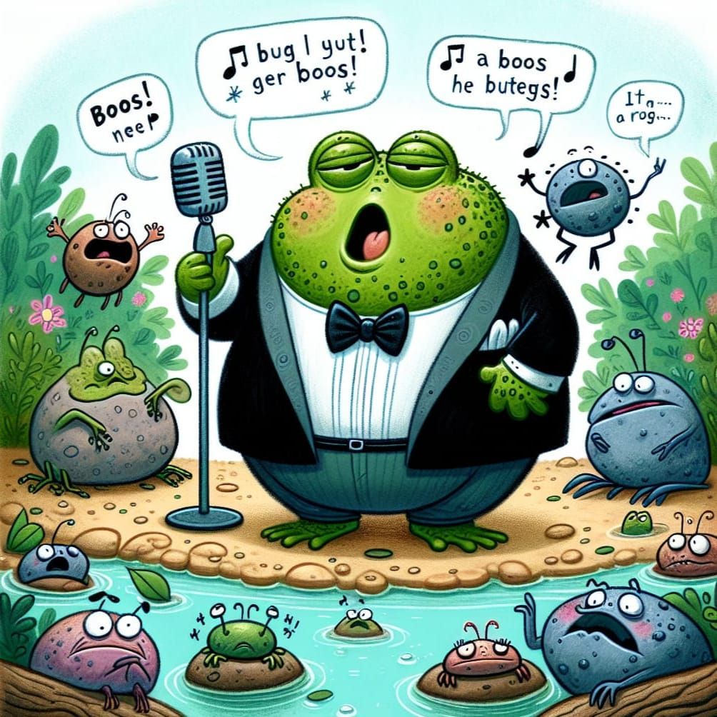 Whimsical Toad Performs for Disapproving Audience