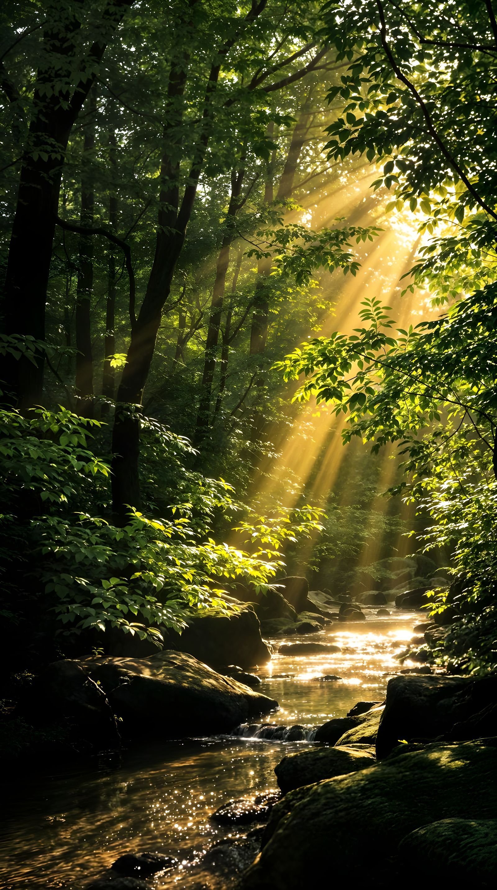 Enchanted Forest Stream at Dusk
