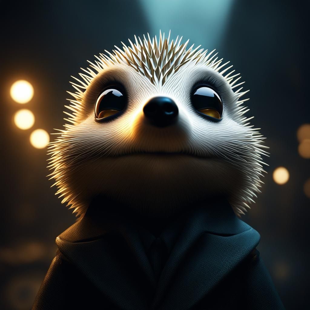 Cyberpunk Alien Hedgehog Digital Art