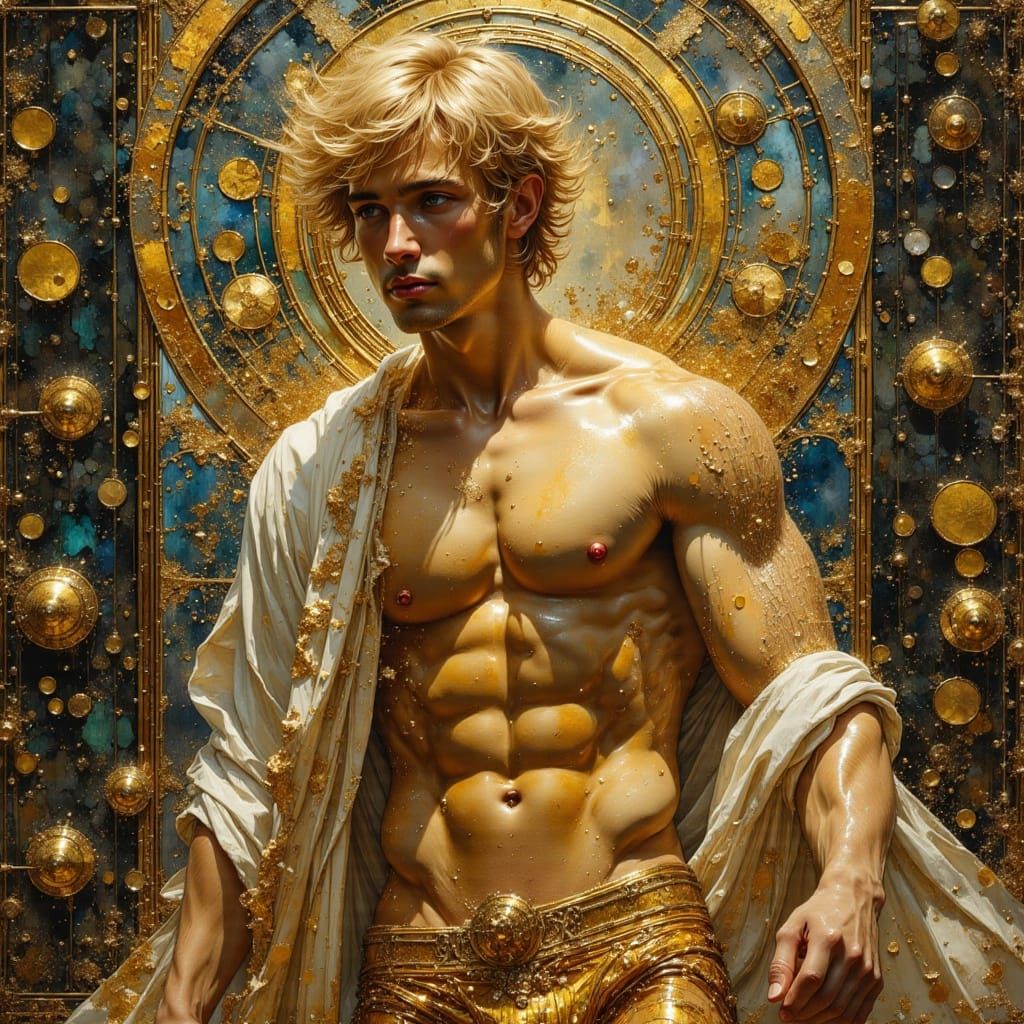 Steampunk Adonis in Art Nouveau Style