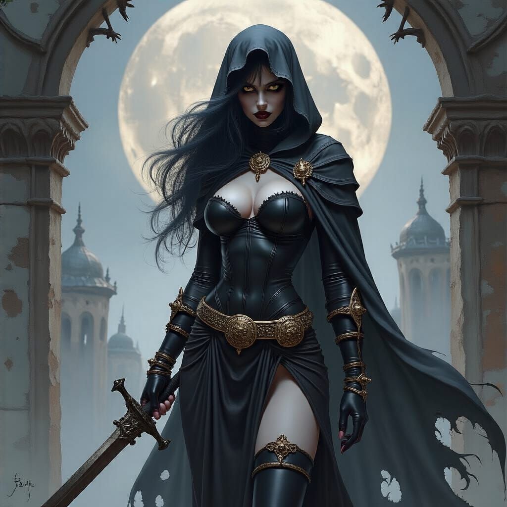 Grimdark Fantasy Warrior in Battle